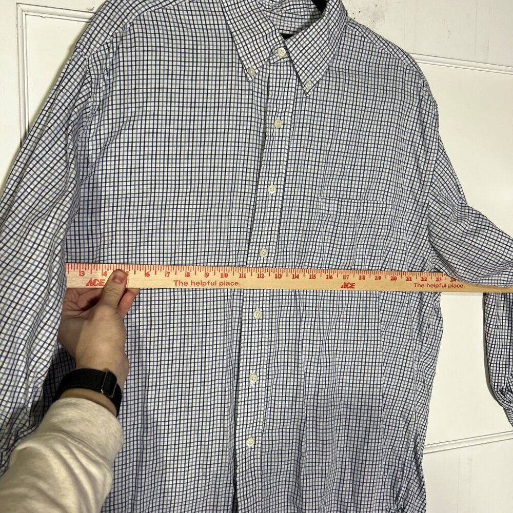 Brooks Brothers Blue and White Check Dress Shirt Egyptian Cotton Size XL/L - Picture 5 of 8
